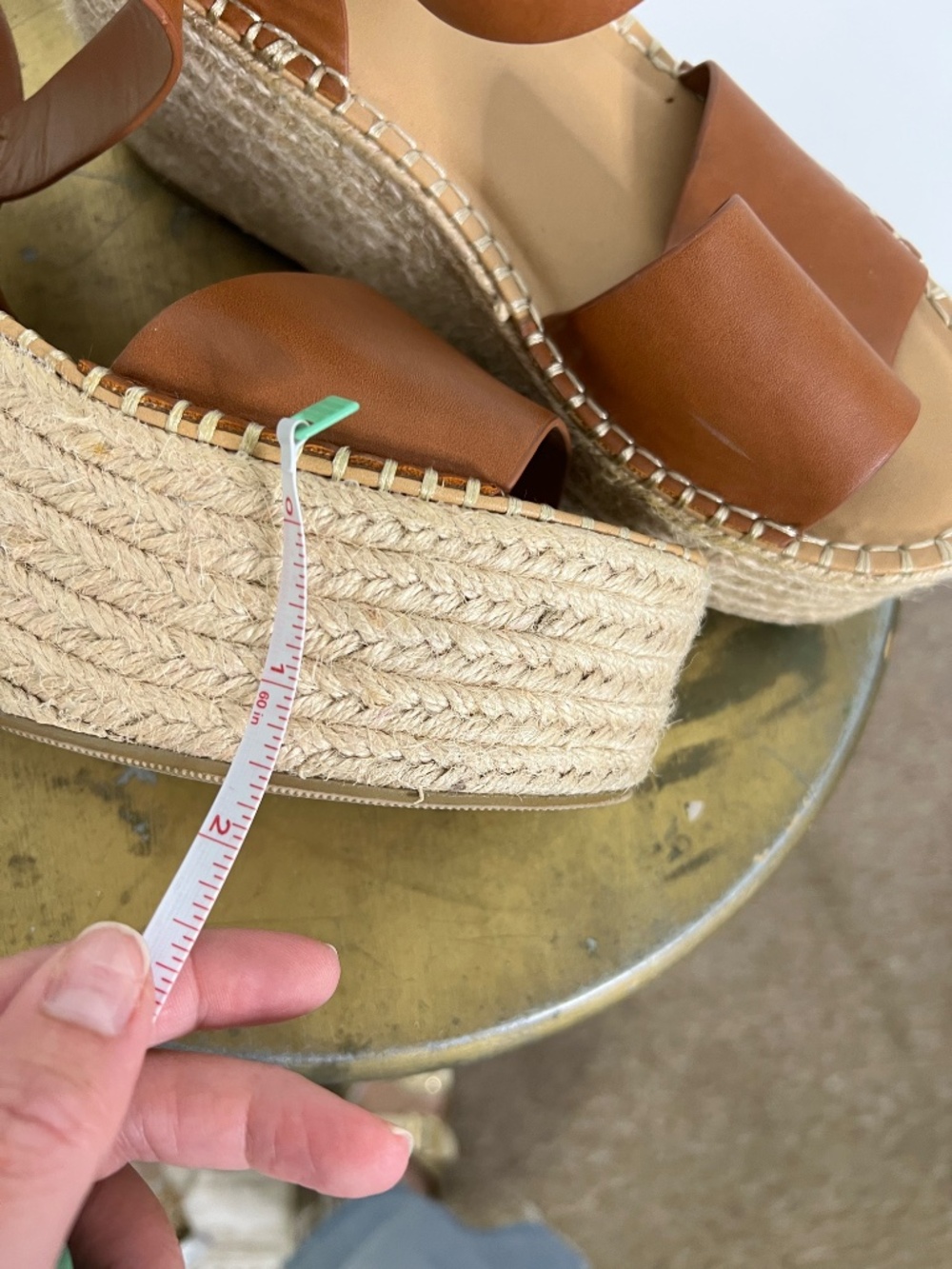 🤎 Soda Cognac Espadrille Wedge Sandals Size 7 - Picture 7 of 7